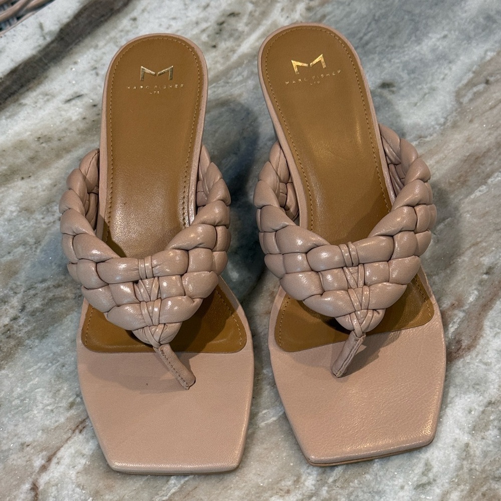 Women’s MARC FISHER Norsa braided block heel sandals- Size 10 - Picture 5 of 11